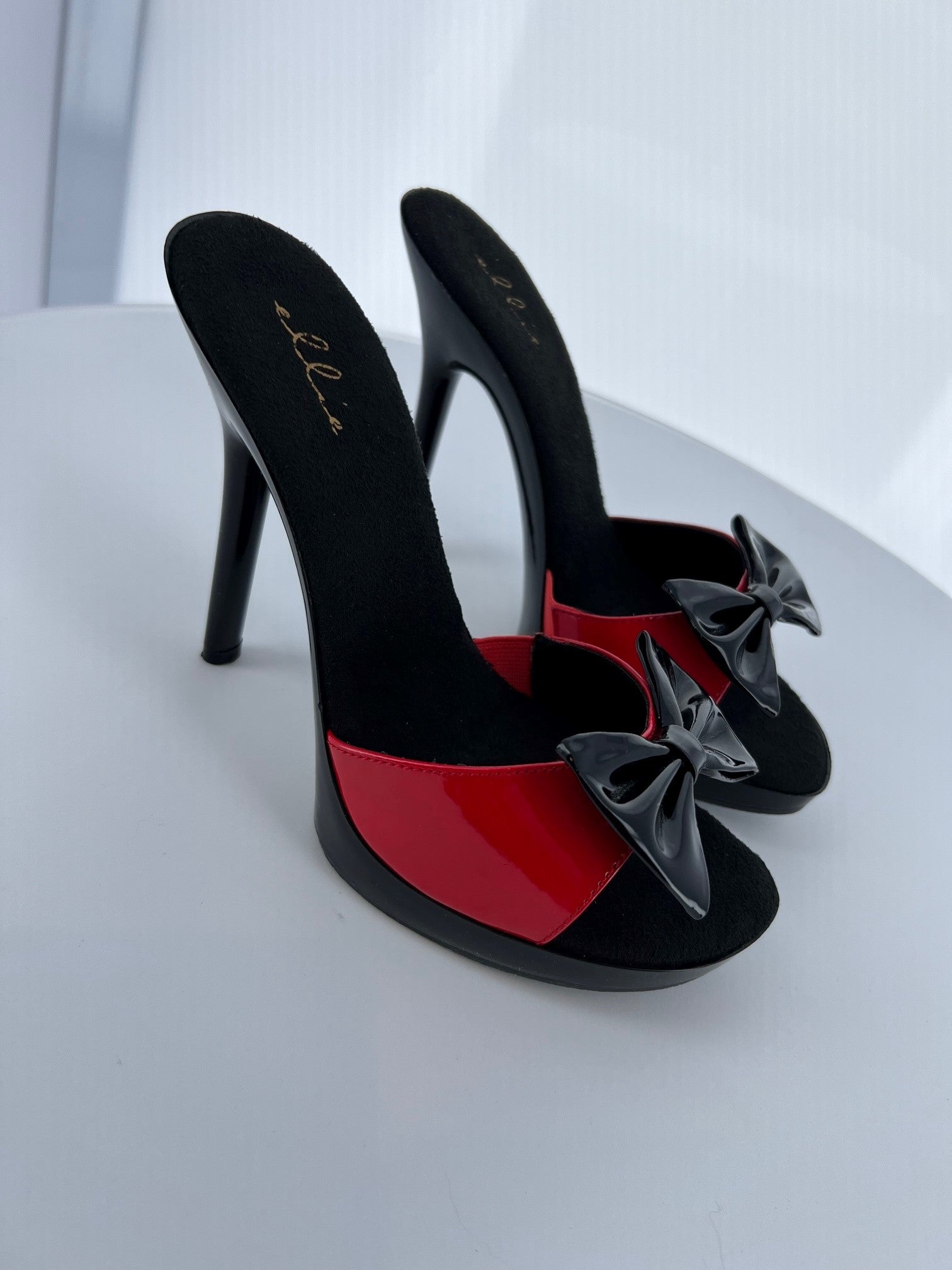 502-KONA Ellie Red/Blk High Heel Alternative Footwear Discontinued Sale Stock 3 uk (36 Europe - 6 Usa) Red blk