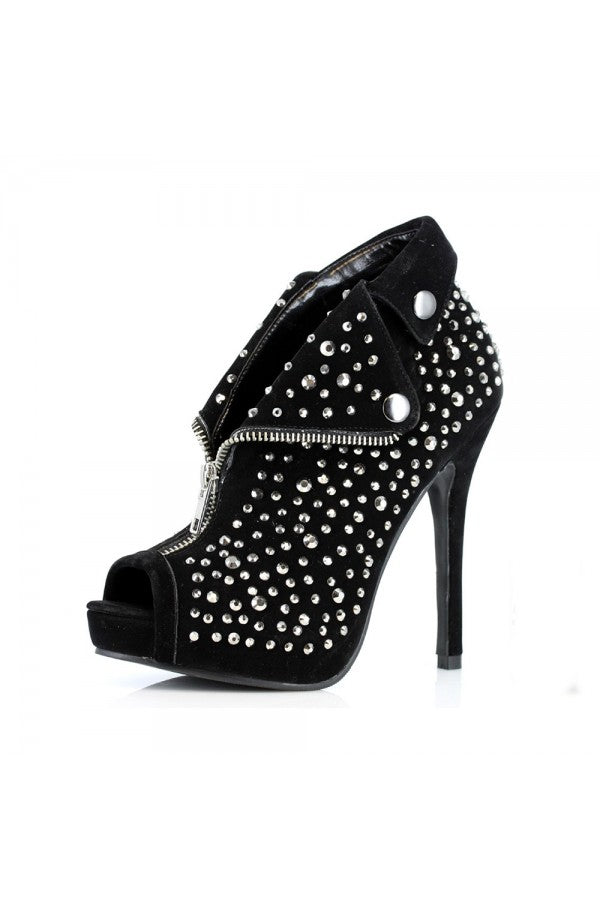 517-CHASTITY Ellie Black High Heel Alternative Footwear Discontinued Sale Stock 3 uk (36 Europe - 6 Usa) Black
