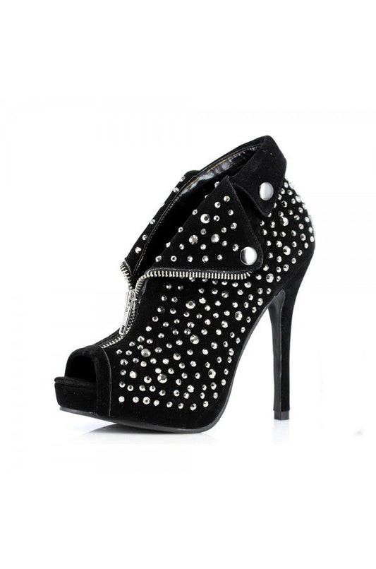517-CHASTITY Ellie Black High Heel Alternative Footwear Discontinued Sale Stock 3 uk (36 Europe - 6 Usa) Black