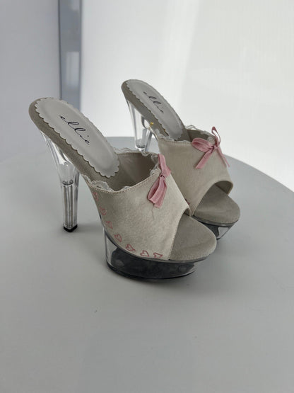 601-EMILY Ellie White High Heel Alternative Footwear Discontinued Sale Stock 5 uk (38 Europe - 8 Usa) White
