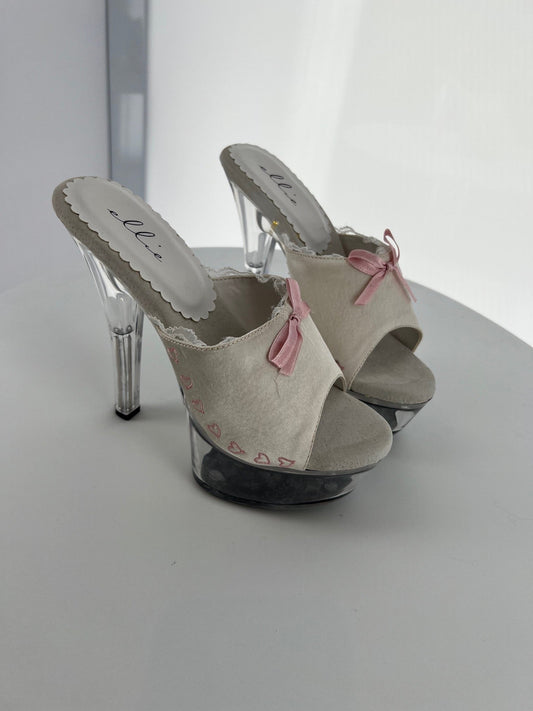 601-EMILY Ellie White High Heel Alternative Footwear Discontinued Sale Stock 5 uk (38 Europe - 8 Usa) White