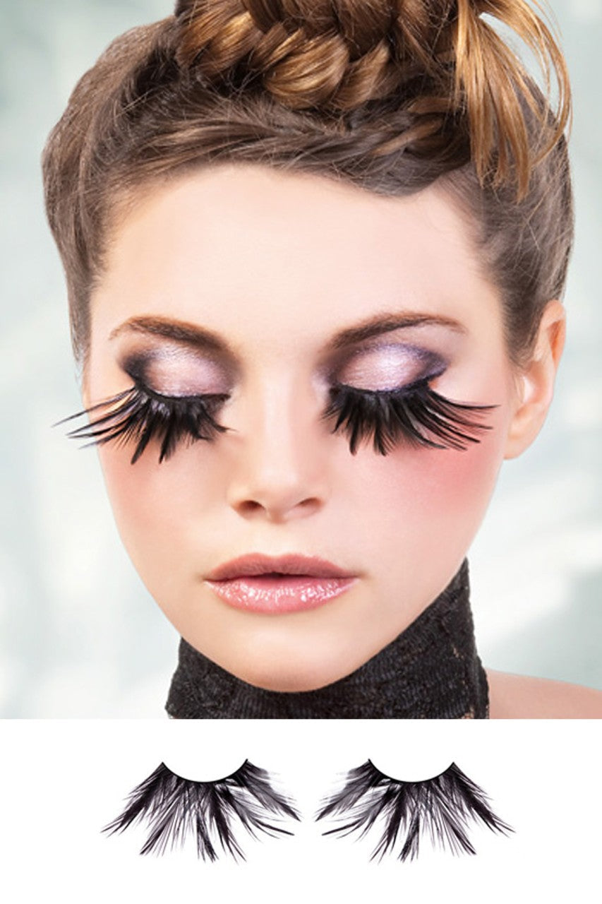 BE611 Baci Black Feather Eyelashes