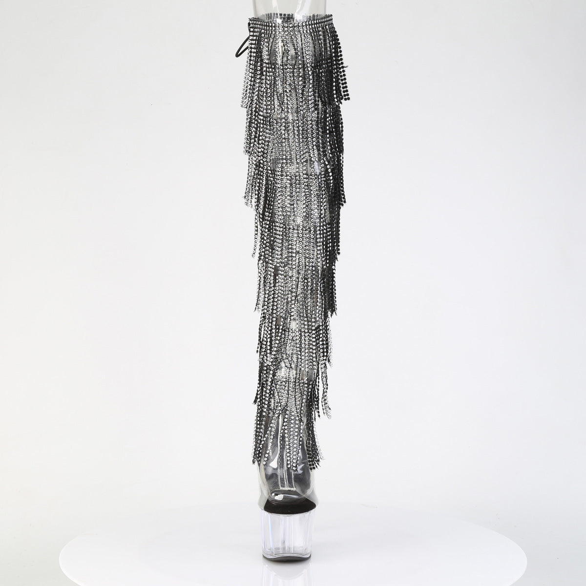 adore 3019c rsf 7 inch heel silver fringes pole dancing thigh highs