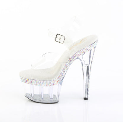 ADORE-708MLS Pleaser Clear Sexy Shoes with Bling Details