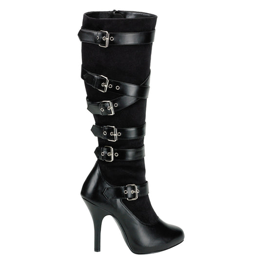 Knee High Boots 4 1/2 Heel Knee Boots with Adjustable Buckles / Straps