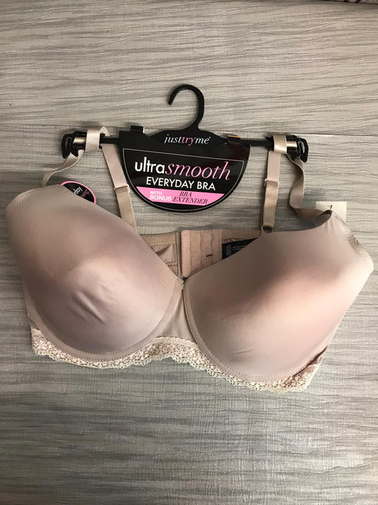 B24365X-SHP Mauve Plus Size Fancy Free Ultra Smoth Everyday Bra With Bonus Bra Extender