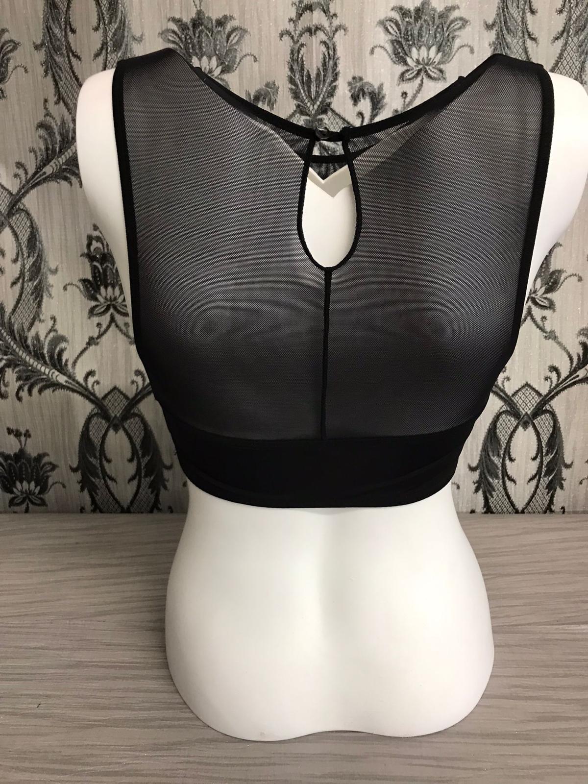 B24978-BLK She Meshed Up Longline Bra