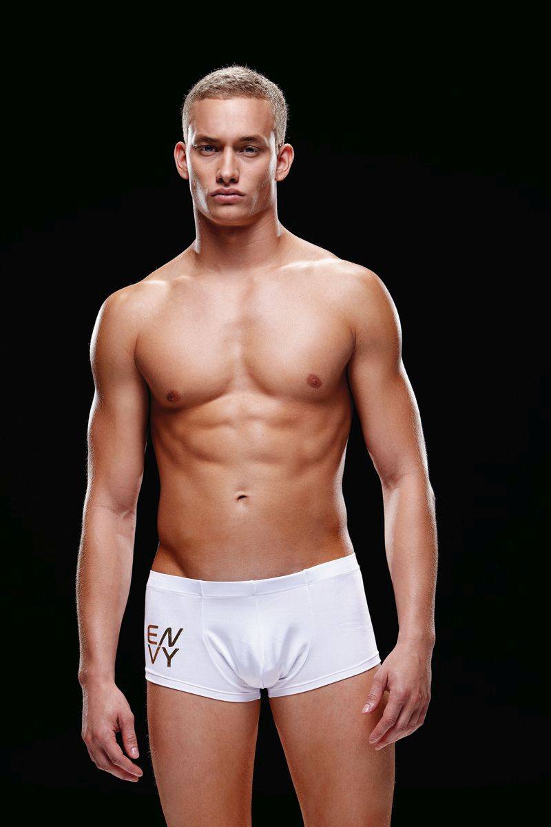 BEV025 Envy Menswear Logo Sport Trunk Small Medium White