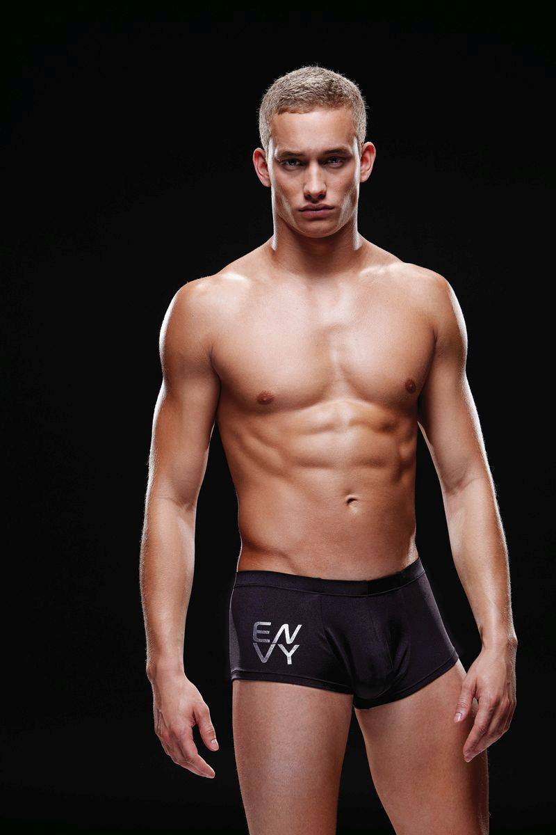 bev027 envy menswear logo sport trunk black