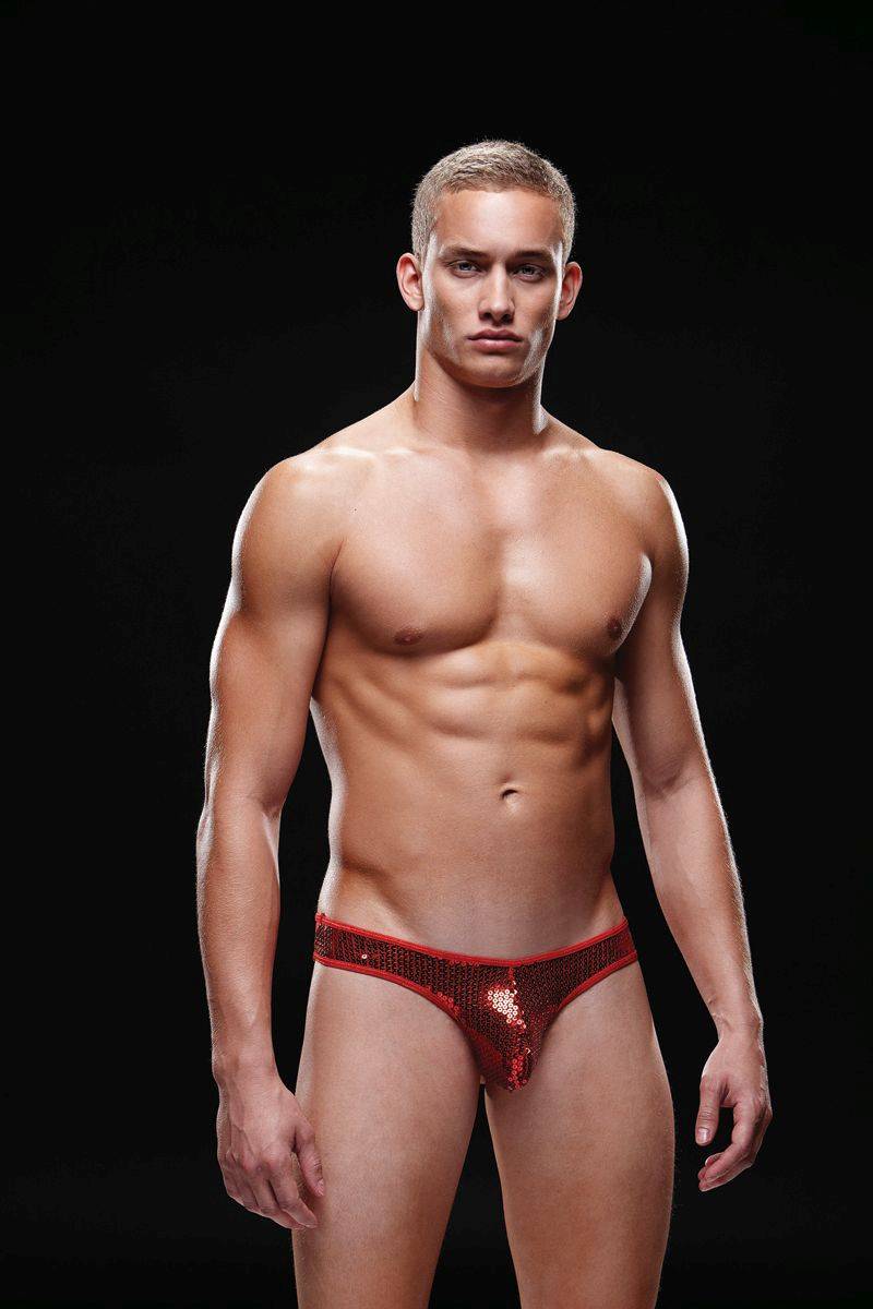 BEV032 Envy Menswear Sequin Low-Rise Thong