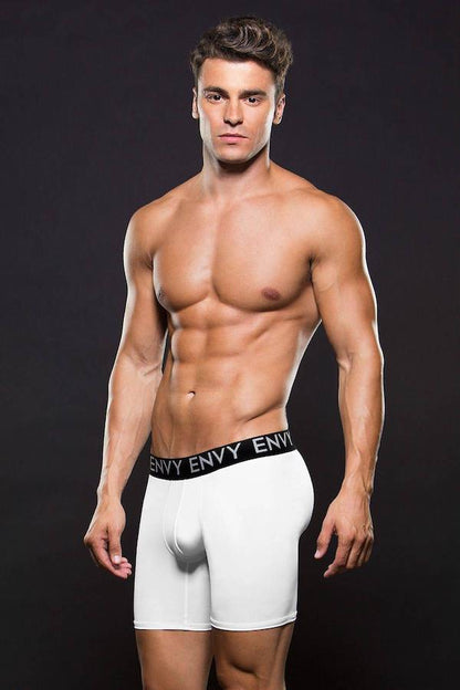 BEV046 Envy Menswear Micro LowRise Logo Athleti Boxer Medium Large White