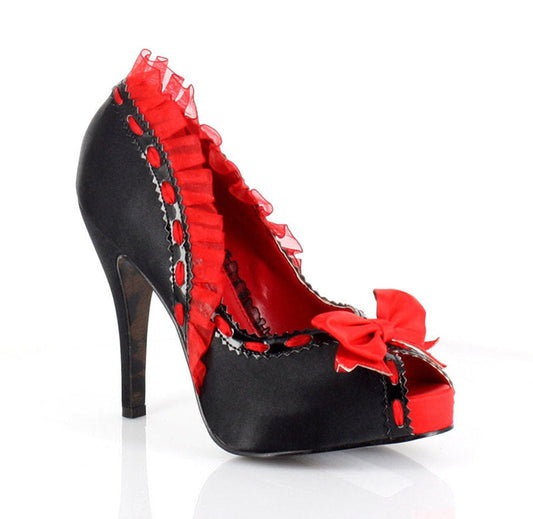 BP415-LIBRA Bettie Page Black/Red High Heel Alternative Footwear Discontinued Sale Stock