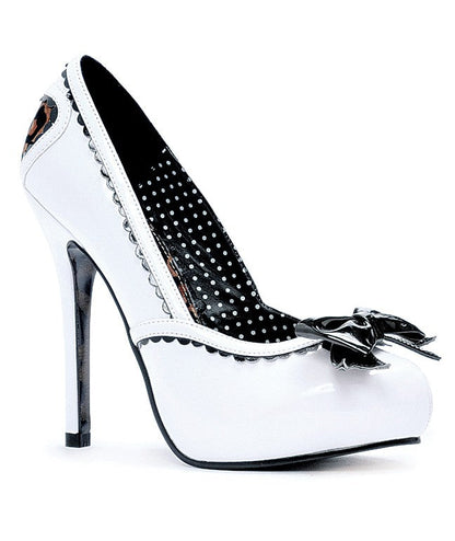 BP517-GINGER Bettie Page White High Heel Alternative Footwear Discontinued Sale Stock