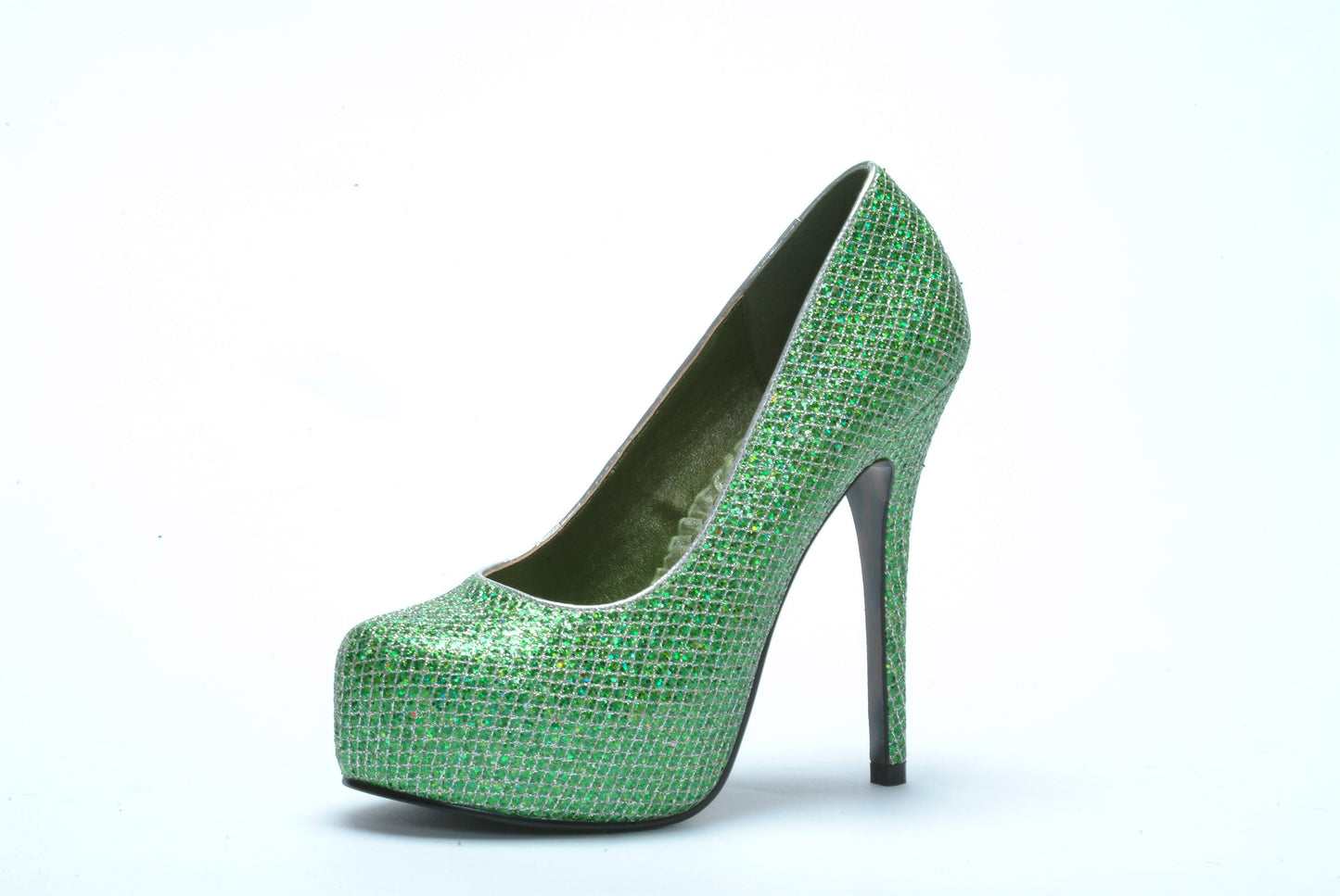 BP519-MAMIE Bettie Page Green High Heel Alternative Footwear Discontinued Sale Stock