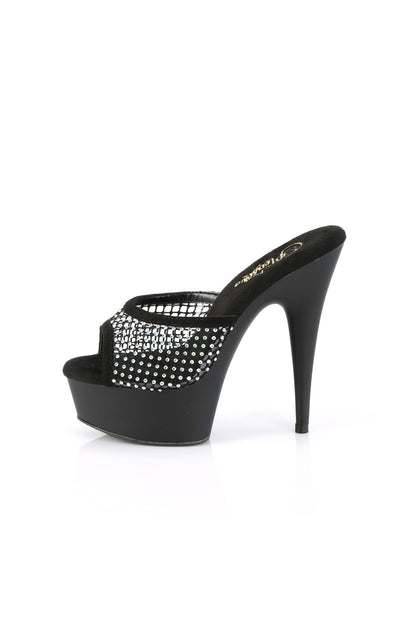 DELIGHT-601-6RM Pleaser 6" - 6 1/2" Heel Black RS Mesh/Black Matte Platforms (Exotic Dancing)