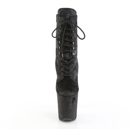 FLAMINGO-1020WR Pleaser Black Fabric 8 Inch Exotic Dancing Ankle Boots