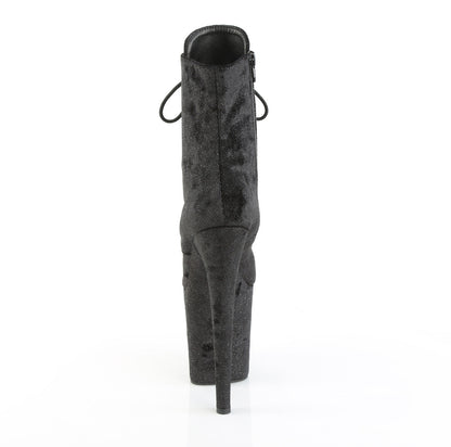 FLAMINGO-1020WR Pleaser Black Fabric 8 Inch Exotic Dancing Ankle Boots