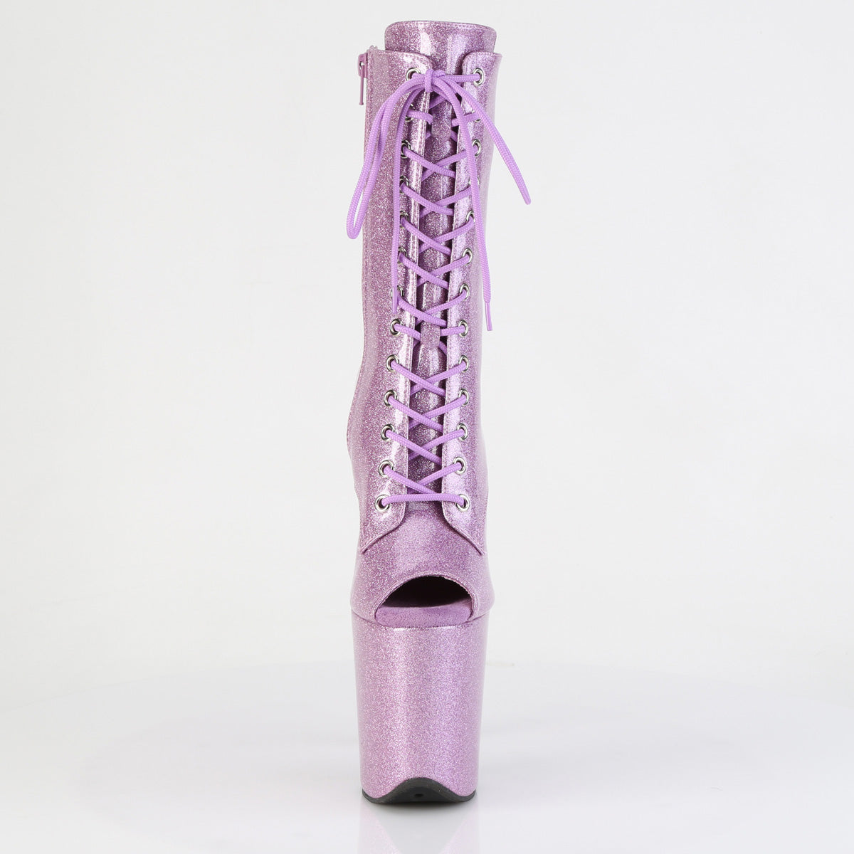 FLAMINGO-1041GP Pleaser Lilac Glitter 8 Inch Pole Dancing Ankle Boots