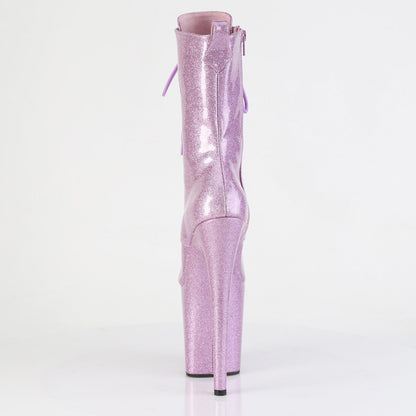 FLAMINGO-1041GP Pleaser Lilac Glitter 8 Inch Pole Dancing Ankle Boots