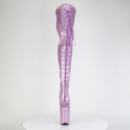 flamingo 3020gp pleaser lilac glitter thigh high platform thigh boots 1