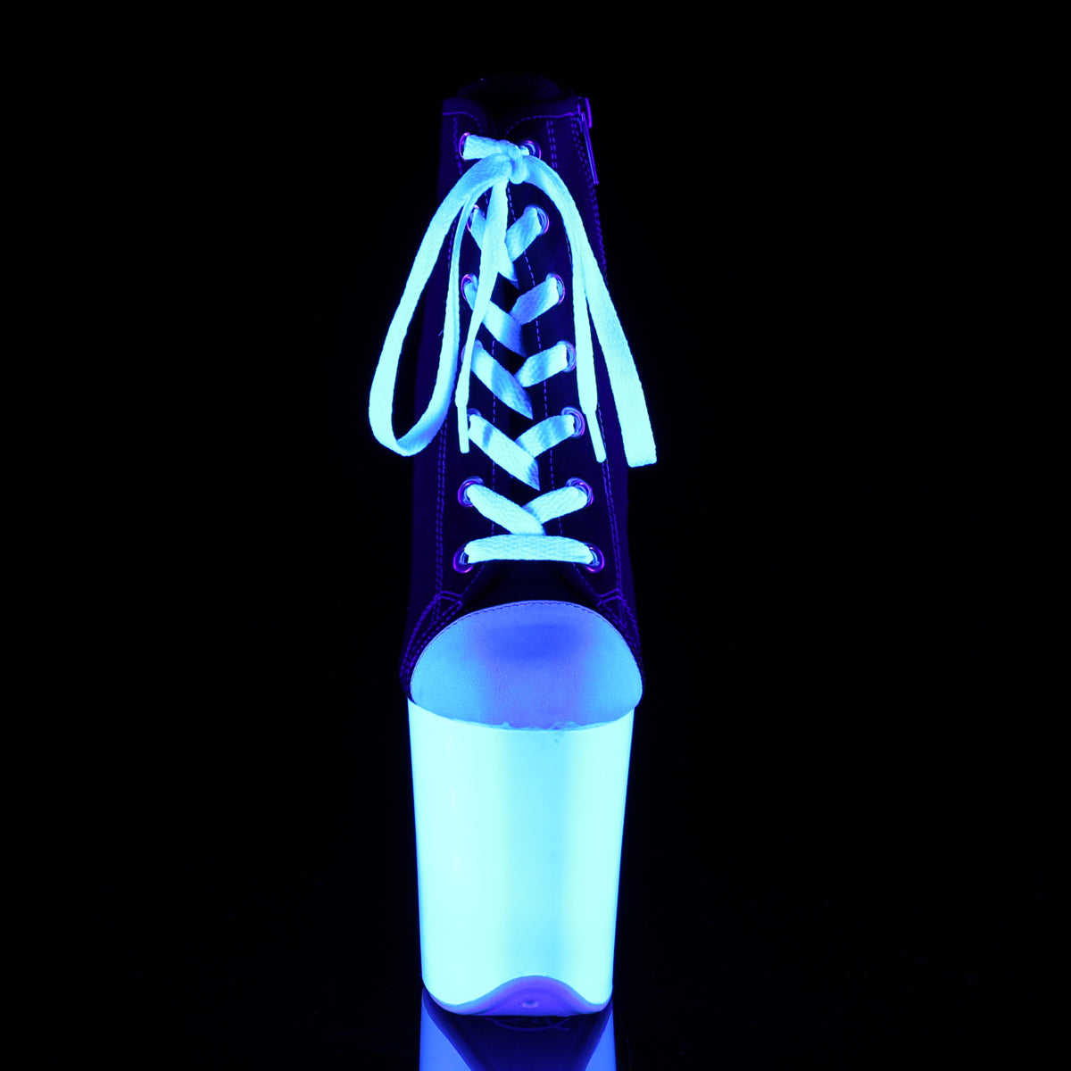 FLAMINGO-800SK-02 8" Heel Black  Stripper Platforms High Heels