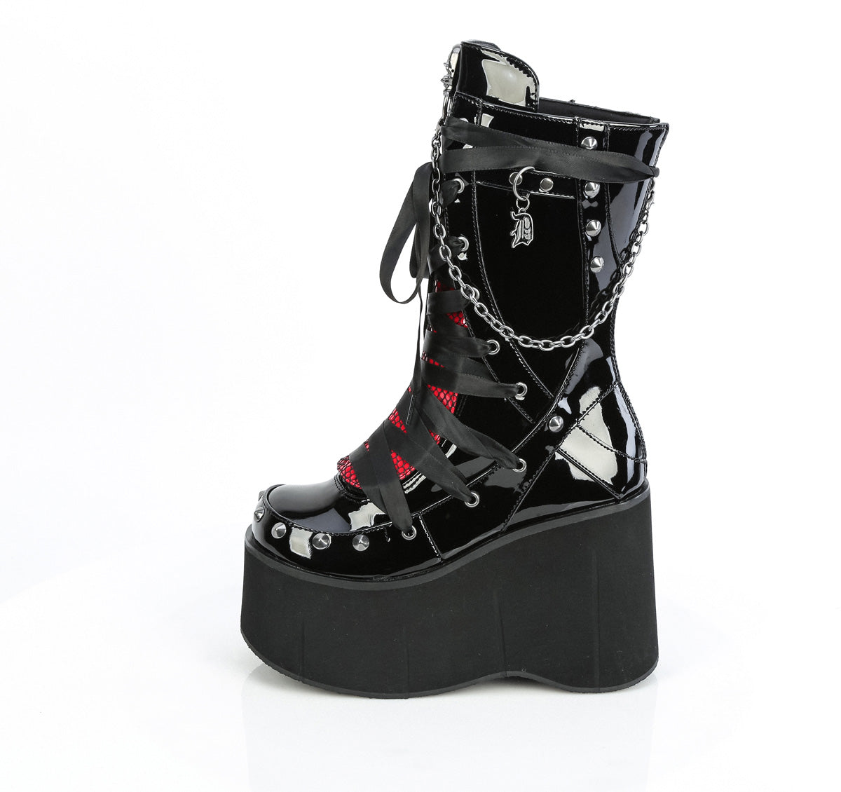 KERA-121 Demonia Cult Black Alternative Knee High Boots