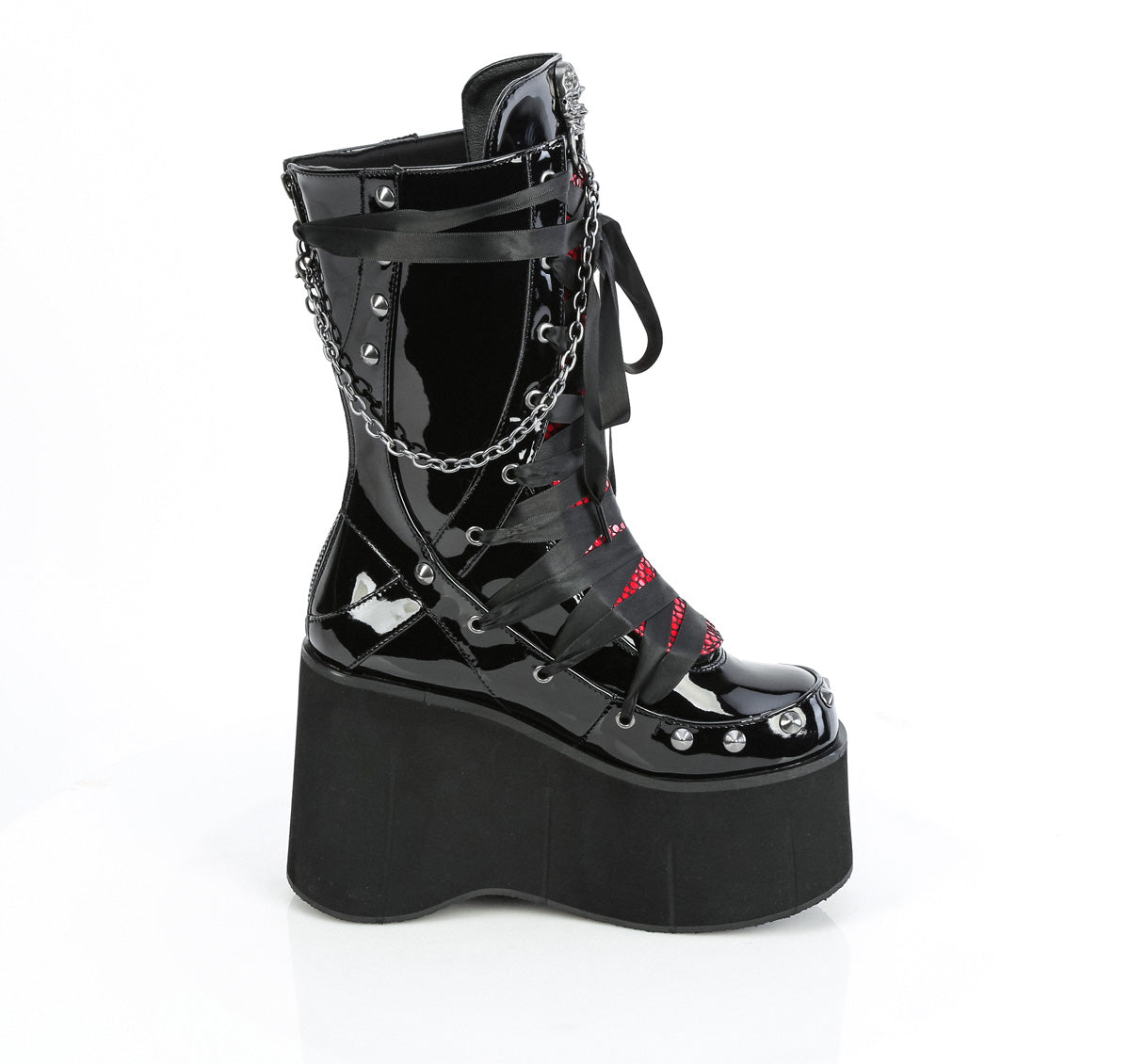 KERA-121 Demonia Cult Black Alternative Knee High Boots
