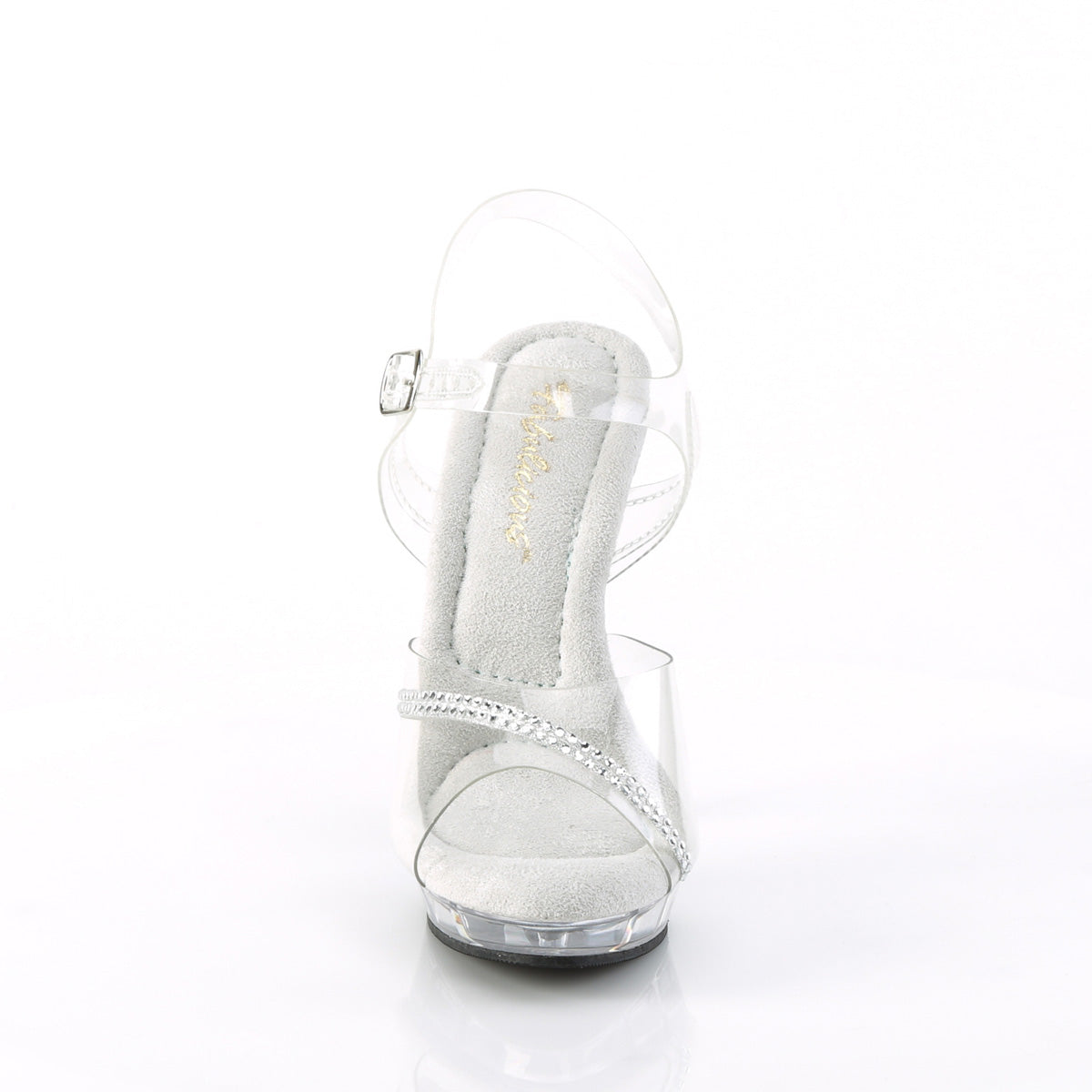 LIP-108R Fabulicious 5 Inch Heel Clear Perspex Bling Posing Comp Shoes