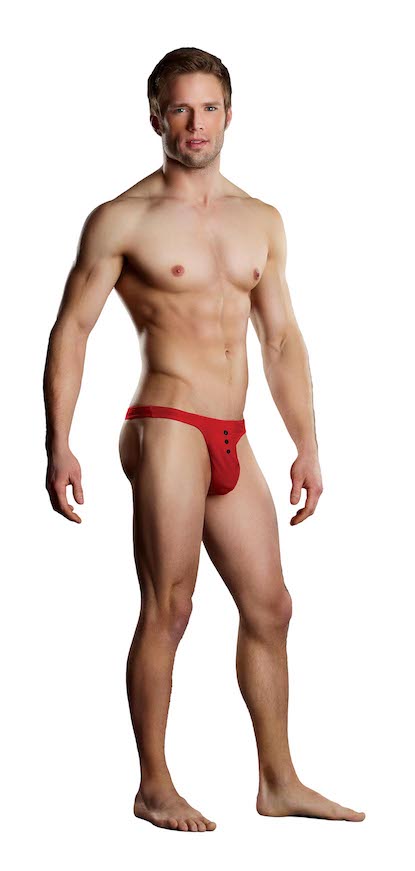 MPPAK823 Malepower Male Power E-Z Access Button Thong Red