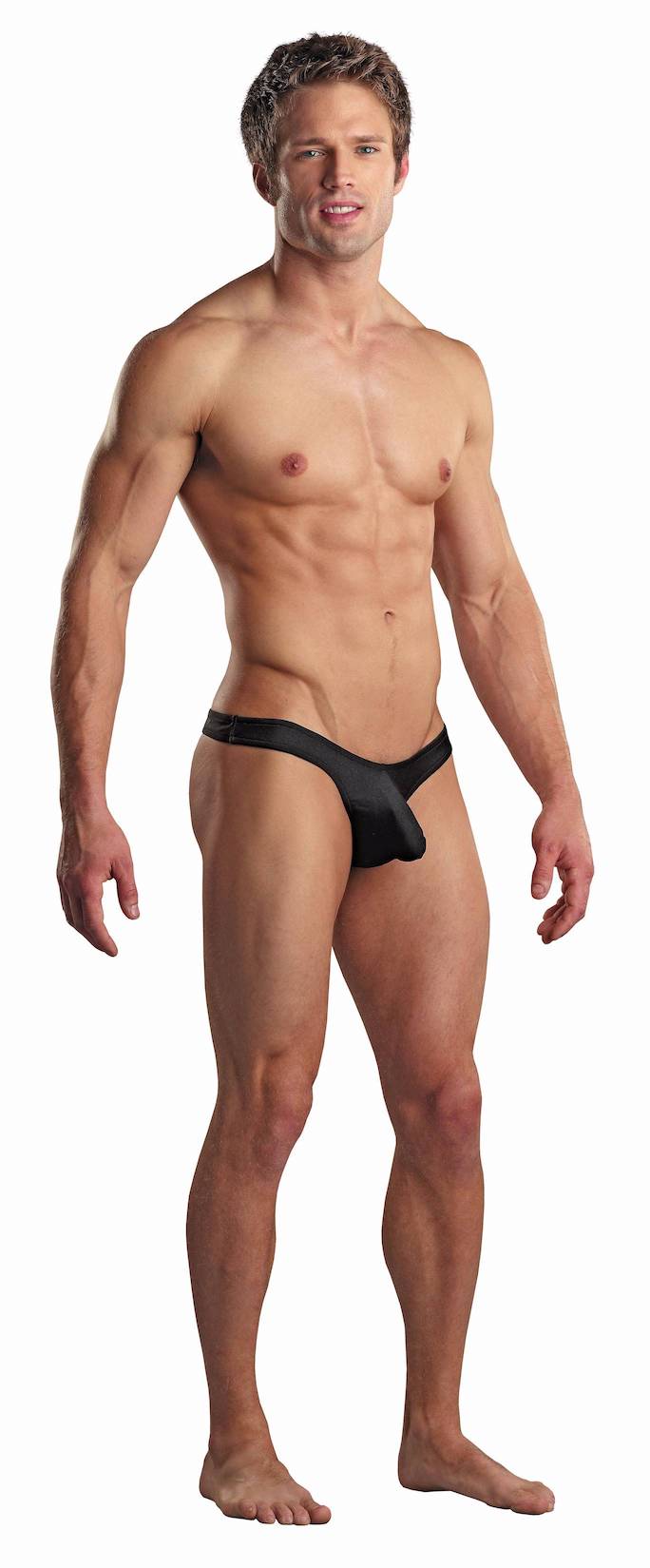 MPPAK872 Malepower Mini Pouch Thong - Black Small Medium Black