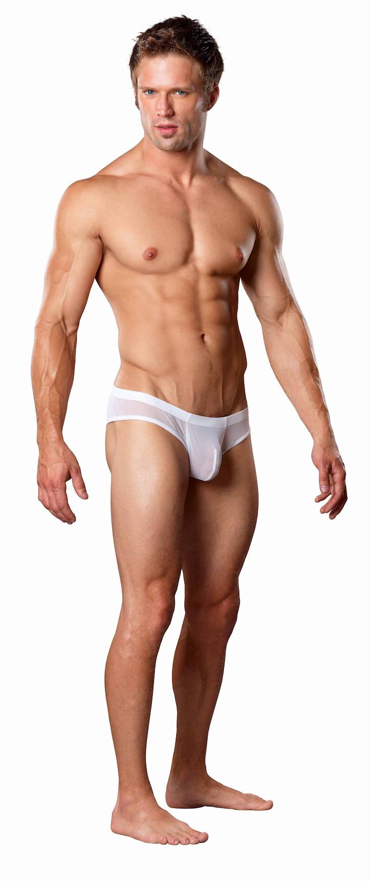 MPPAK883 Malepower Shirred Pouch Manty - White Medium White