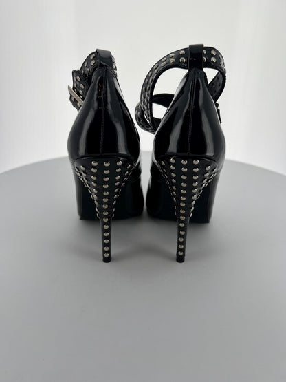 SEDUCE-446 Pleaser Blk Patent High Heel Alternative Footwear Discontinued Sale Stock