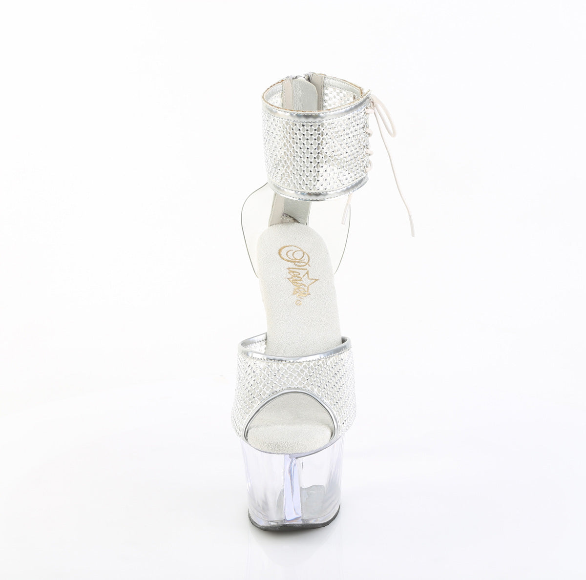 SKY-324PREM-RSNT Pleaser Clear Silver 7 Inch Platform Pole Platform Shoes