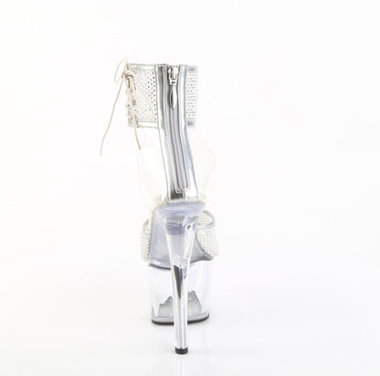SKY-324PREM-RSNT Pleaser Clear Silver 7 Inch Platform Pole Platform Shoes