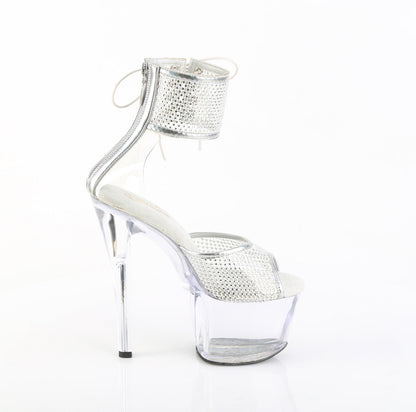 SKY-324PREM-RSNT Pleaser Clear Silver 7 Inch Platform Pole Platform Shoes
