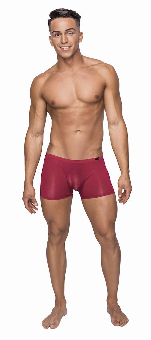 MPSMS006 Malepower Sleek Short w/sheer pouch - Wine