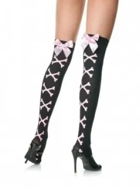 LA9047 Leg Avenue Cross Bones Knee High Socks