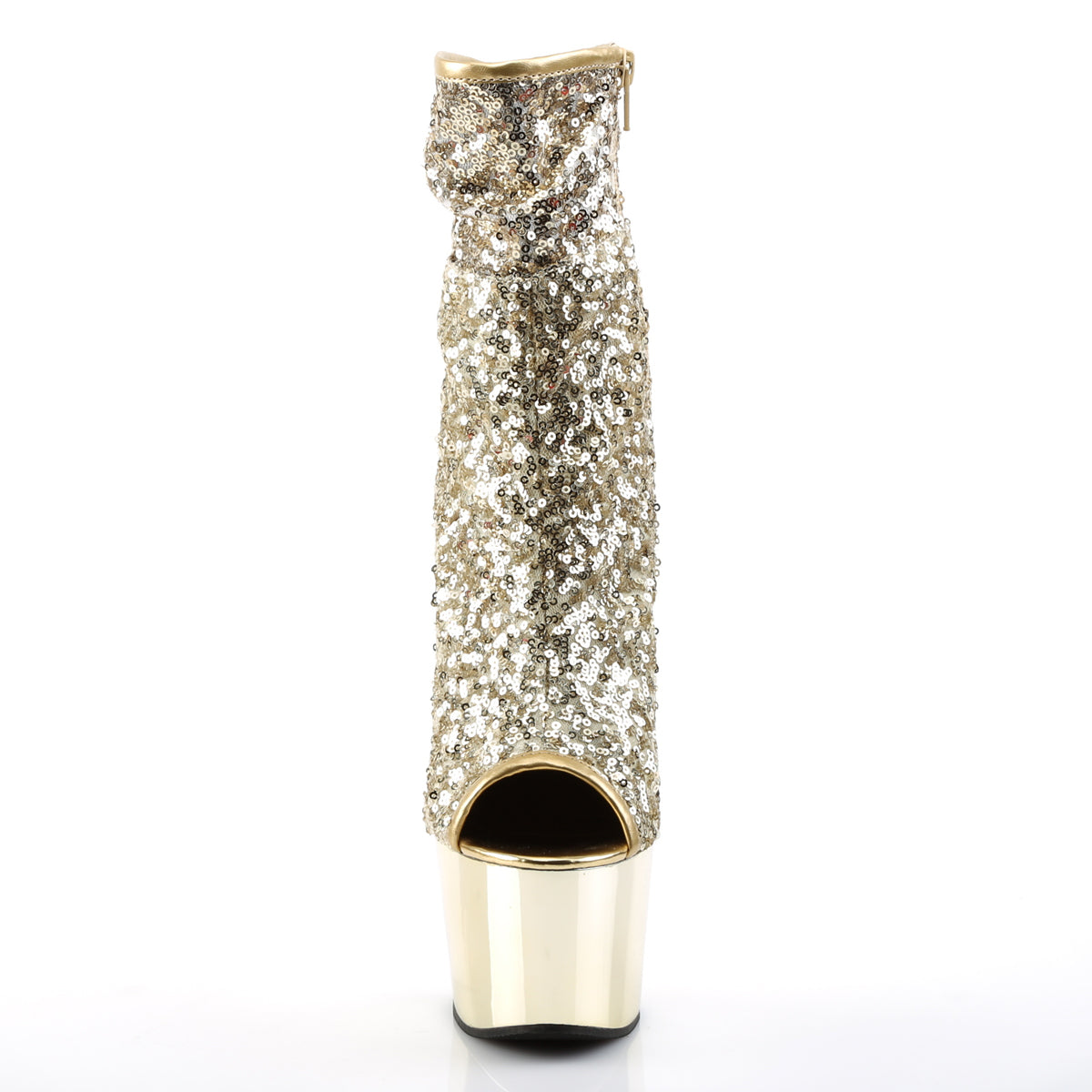 ADORE-1008SQ Pleaser Pole Dancing Gold Sequin Ankle Boots