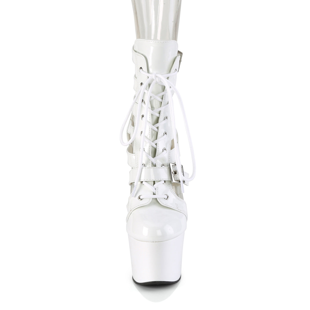 ADORE-1013MST Pleaser White 7 Inch Lap Dance Ankle Boots