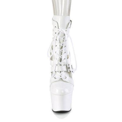 ADORE-1013MST Pleaser White 7 Inch Lap Dance Ankle Boots