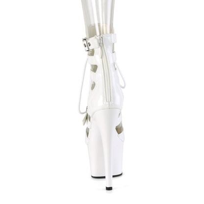 ADORE-1013MST Pleaser White 7 Inch Lap Dance Ankle Boots