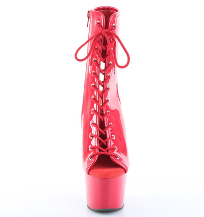 ADORE-1016 Pleaser Red 7 Inch Fetish Ankle Boots