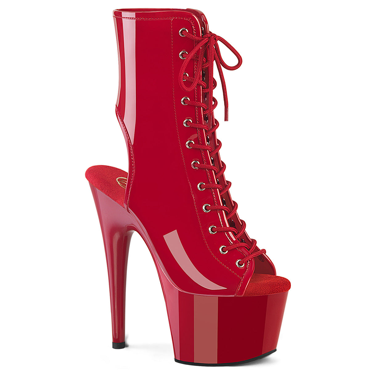 ADORE-1016 Pleaser Red 7 Inch Fetish Ankle Boots