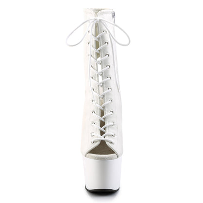 ADORE-1016 Pleaser White 7 Inch Exotic Platform Ankle Boots