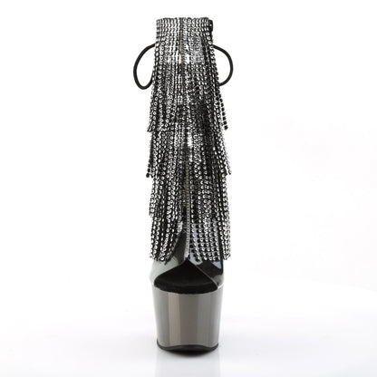 adore 1017rsf pleaser kinky bling boots 7 inch heel with platforms open toe back ankle boots