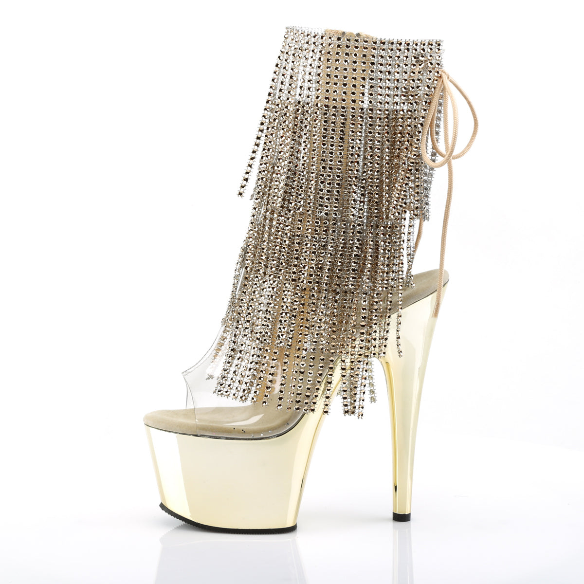 ADORE-1017RSF Pleaser Gold 7 Inch Pole Dancer Ankle Boots