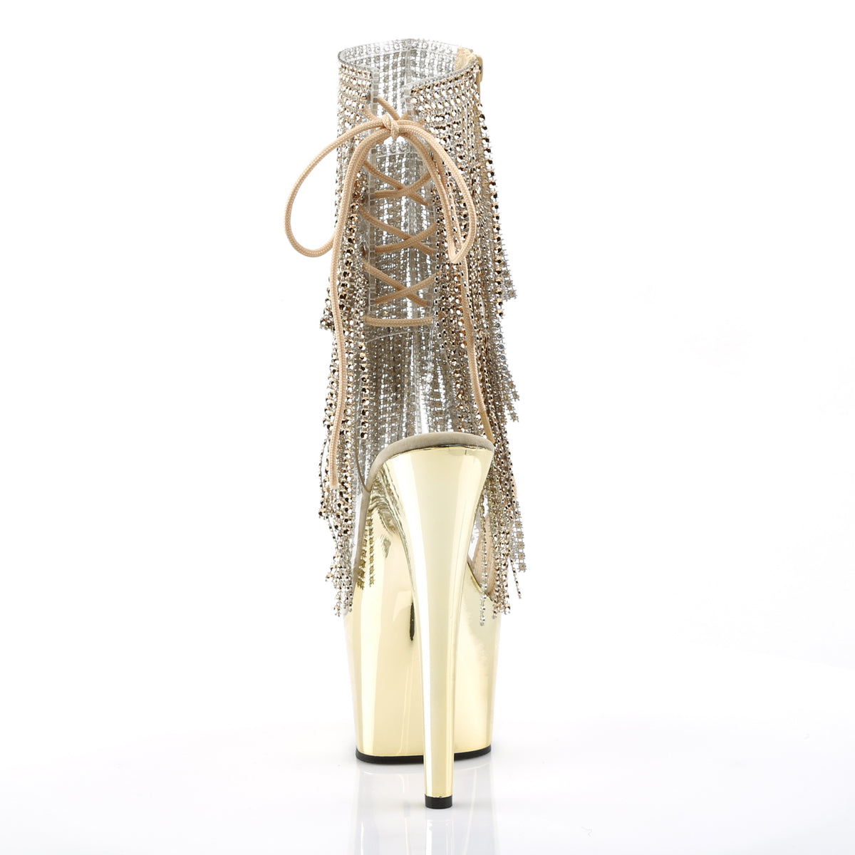 ADORE-1017RSF Pleaser Gold 7 Inch Pole Dancer Ankle Boots