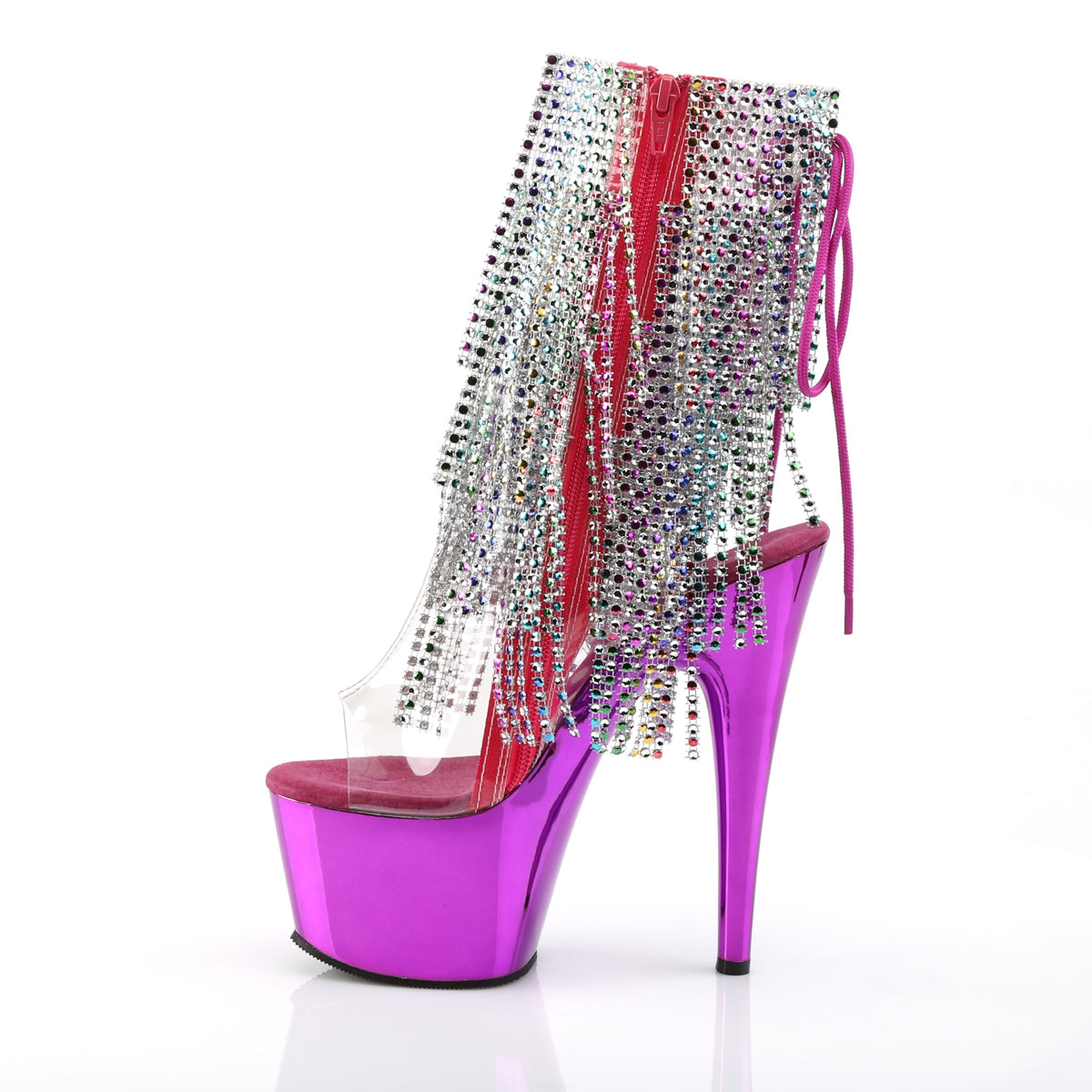 ADORE-1017RSF Pleaser Fuchsia 7 Inch Exotic Dancer Ankle Boots