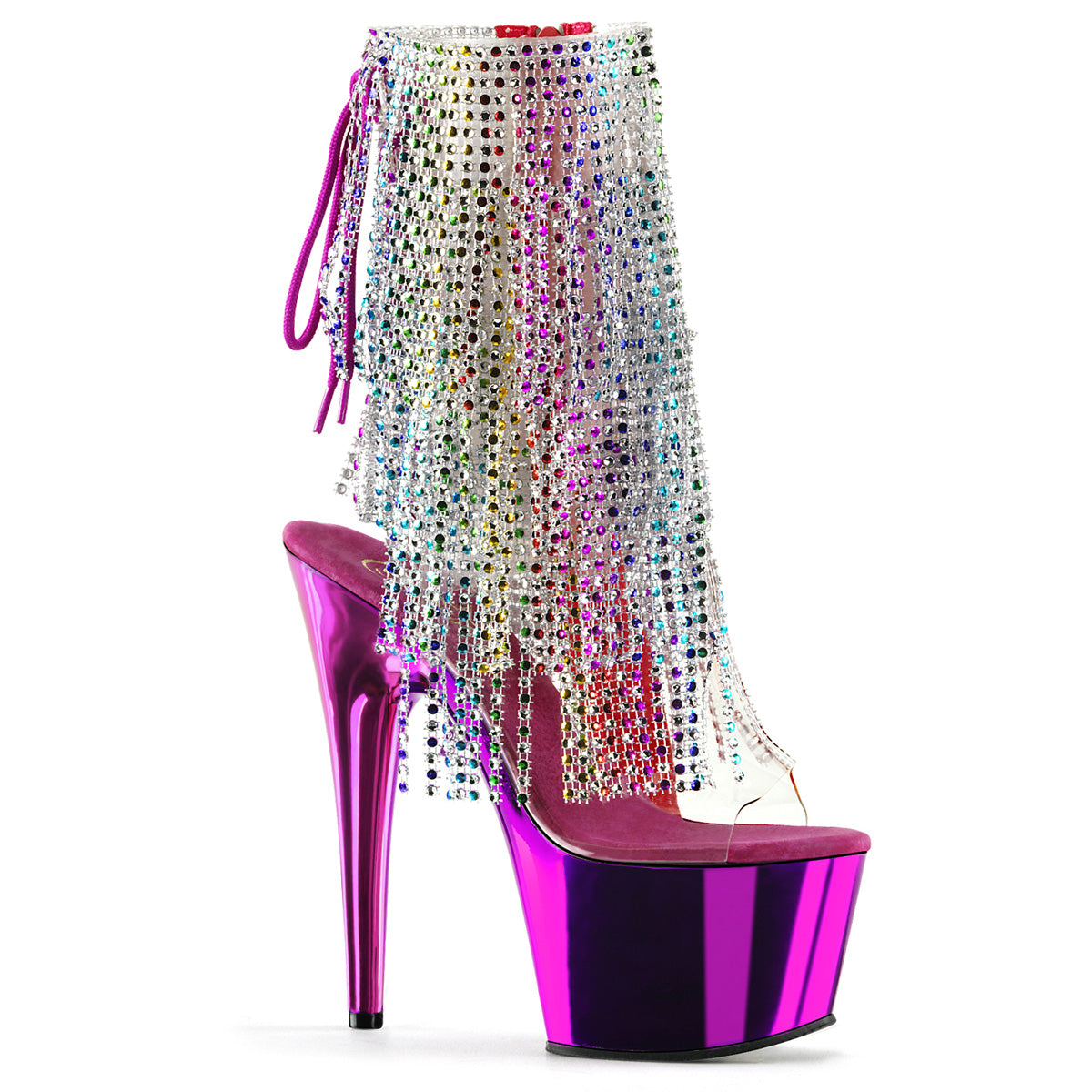 ADORE-1017RSF Pleaser Fuchsia 7 Inch Exotic Dancer Ankle Boots