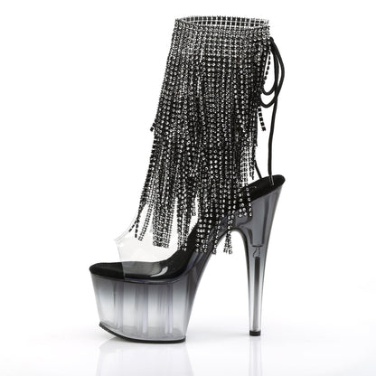 adore 1017rsft pleaser kinky bling boots 7 inch heel with platforms open toe back ankle boots